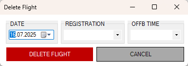 Delete Flightlog Dialog